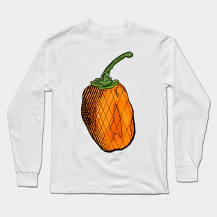 Habanero Chilli Pepper Sticker Spicy Hot Jalapeno Carolina Reaper Long Sleeve T-Shirt